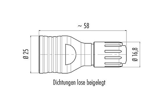 Maßzeichnung 08 2606 000 001 - Push-Pull - Adapter für Kabel-Kabel Verbindung zur Aufnahme eines Flanschsteckverbinders, Kabelauslass 4–6 mm, 6–8 mm, Dichtungen lose beigelegt; Serie 440