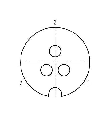 Disposizione dei contatti (lato connessione) M25 Connettore cavo femmina, Numero poli: 3, 5,0-8,0 mm, schermabile, saldare, IP40
