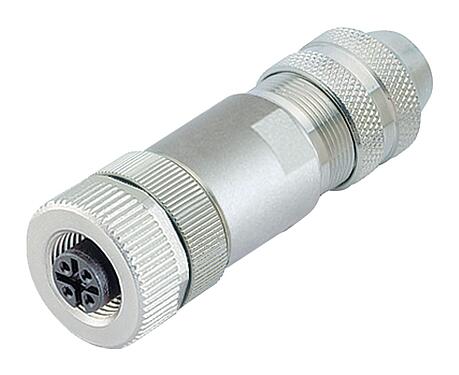 Illustratie (kan afwijken) M12 Kabeldoos, aantal polen: 4, 6,0-8,0 mm, schermbaar, schroefklem, IP67, UL 2238, met afschermring