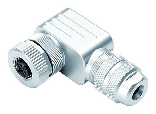 Illustrazione M12 Connettore angolare femmin, Numero poli: 5, 6,0-8,0 mm, schermabile, morsetto a vite, IP67, UL 2238, con anello di schermatura