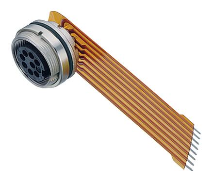 Illustratie M16 Female panel mount connector, aantal polen: 7 (07-a), onafgeschermd, THT, IP67, M18x0,75, Achterwandmontage