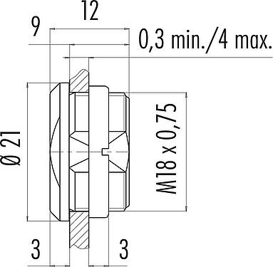 Schaaltekening Blindplug / Blindplug, IP67, Ringmoer los bijgesloten