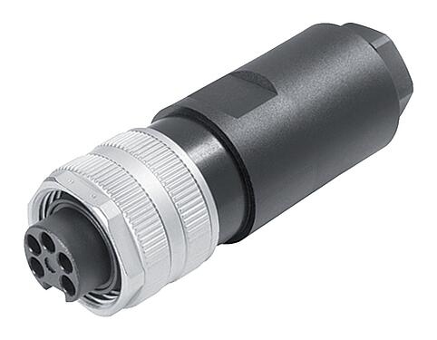 Illustration 7/8" Connecteur femelle, Contacts: 4+PE, 8,0-10,0 mm, non blindé, pince à visser, IP67, UL 2238, VDE