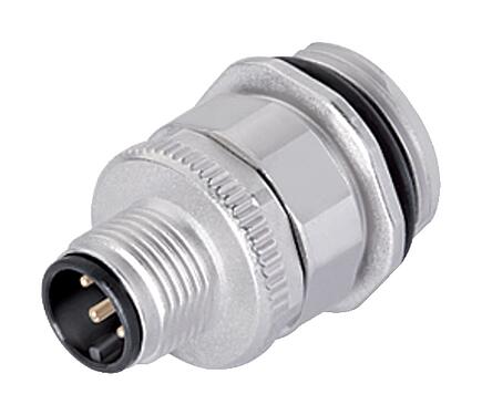 Illustration 99 0431 500 04 - M12 Male panel mount connector, Contacts: 4, unshielded, screw clamp, IP67, UL, M20x1.5, for the power supply