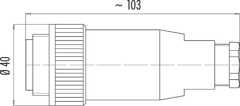 比例图 RD30 直头针头电缆连接器, 极数: 12+PE, 12.0-14.0mm, 非屏蔽, 焊接, IP65