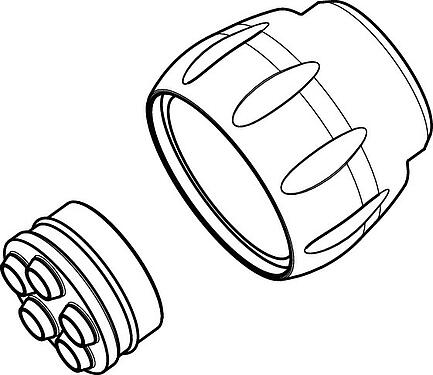 Dessin coté Baïonnette Joint, IP67, Joint de toron et vis de pression desserrés dans le sac