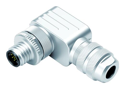 Illustrazione M12 Connettore angolare maschio, Numero poli: 12, 6,0-8,0 mm, schermabile, saldare, IP67, UL 2238, con anello di schermatura