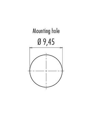 Campione di montaggio M12 Connettore maschio a pannello, Numero poli: 5, non schermato, THT, IP67