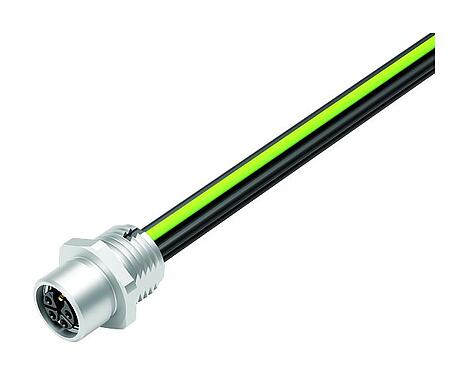 Minh hoạ M12 Ổ cắm gắn bảng, Số lượng cực : 4+PE, không có chống nhiễu, dây đơn, IP68, M16x1,5, Gắn phía trước, UL 2237 đang được chuẩn bị, túp lều