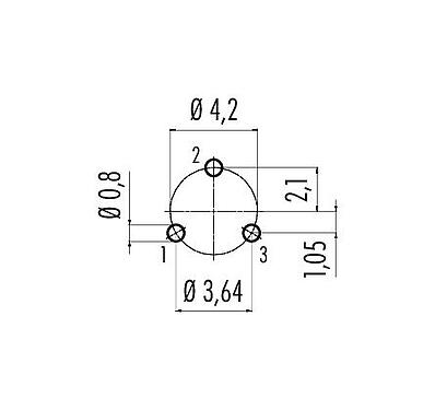 導体レイアウト 99 9208 090 03 - スナップイン メスパネルマウントコネクタ, 極数: 3, 非シールド, THT, IP67, UL