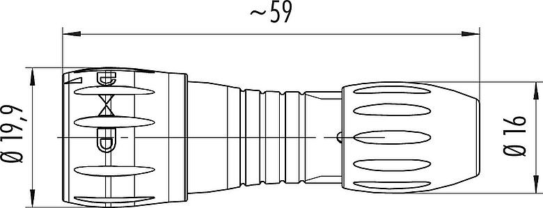 Schaaltekening Bajonet Kabelstekker, aantal polen: 8, 4,0-6,0 mm, onafgeschermd, soldeer, IP67