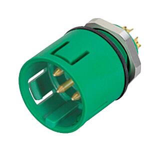 Snap-In Male panel mount connector, Contacts: 3, unshielded, solder, IP67, UL 2238, VDE, M12x1.0, Front mounting