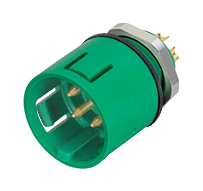 Abbildung Snap-In Flanschstecker, Polzahl: 12, ungeschirmt, löten, IP67, UL 2238, VDE, M12x1,0, Frontmontage