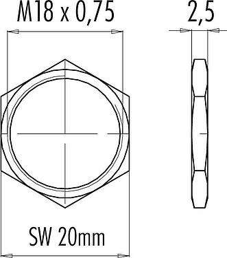 Mittakaavapiirustus 01 0146 001 - M16 IP67 - kuusiomutteri; sarja 423/425/723