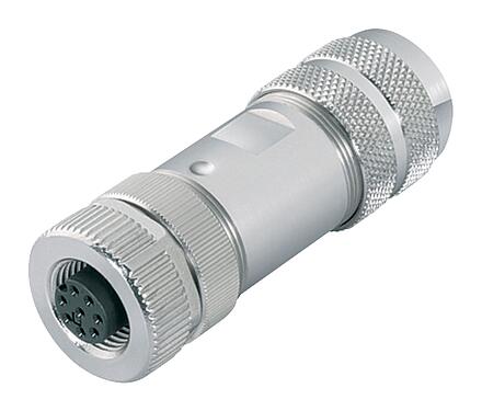 Illustration M12 Female cable connector, Contacts: 8, 8.0-10.0 mm, shieldable, screw clamp, IP67, UL 2238, with shielding ring