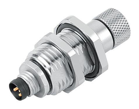 Illustration M8 Lead-through for control cabinet, Contacts: 4, shielded, pluggable, IP67, M8x1.0, Rear mounting, potted