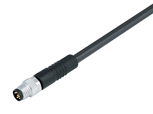 Illustration 77 3405 0000 50012-0500 - M8 Male cable connector, Contacts: 12, unshielded, moulded on the cable, IP67, UL, PUR, black, 12 x 0.09 mm², 5 m