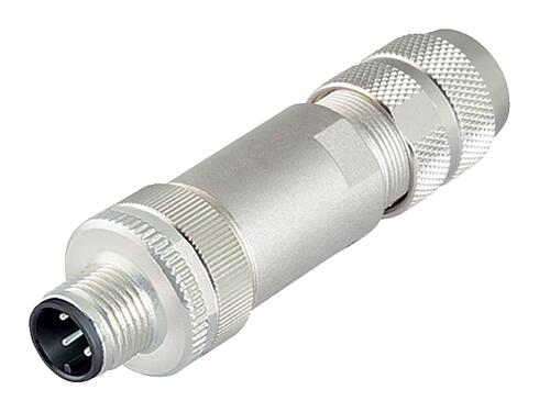 插圖 M12 直頭針頭電纜連接器, : 5, 8.0-9.0mm, 可接遮罩, 螺釘接線, IP67, UL 2238, 虹膜彈簧