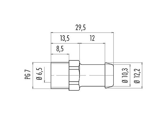 Масштабный чертеж 02 0273 000 - M12-A/B/D/K/L/S/T/US/X - кабелепроводная арматура; серия 713/715/763/766/813/814/815/825/866/876
