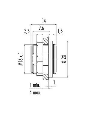 Schaaltekening Snap-In Adapter, onafgeschermd, schroefbaar vanaf de voorkant