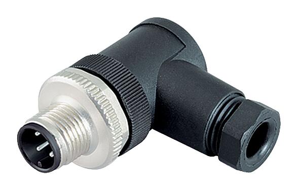 Ábrák M12 derékszögű csatlakozó, : 5, 4,0-6,0 mm, árnyékolatlan, csavaros bilincs, IP67, UL 2238