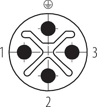 Contactconfiguratie (Insteekbereik) M12 Kabelstekker, aantal polen: 3+PE, 8,0-10,0 mm, onafgeschermd, schroefklem, IP67, UL 2238, VDE