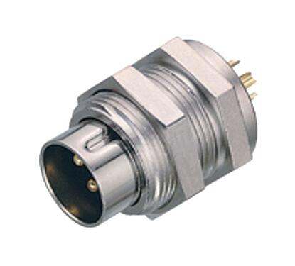 Illustration 09 0081 00 04 - M9 Male panel mount connector, Contacts: 4, unshielded, solder, IP40