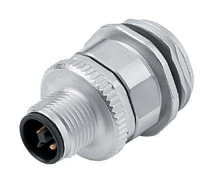 Abbildung M12 Flanschstecker, Polzahl: 4, ungeschirmt, schraubklemm, IP68, UL 2238, VDE, M20x1,5, Frontmontage