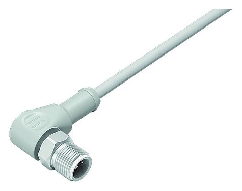 Ábrák M12 derékszögű csatlakozó, : 8, árnyékolatlan, kábelre öntött, IP67/IP69K, Ecolab, FDA konform, Speciális TPE, szürke, 8 x 0,25 mm², rozsdamentes acél, 5 m