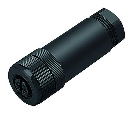 Illustration M12 Female cable connector, Contacts: 5, 6.0-8.0 mm, unshielded, screw clamp, IP67, UL 2238, PG 9