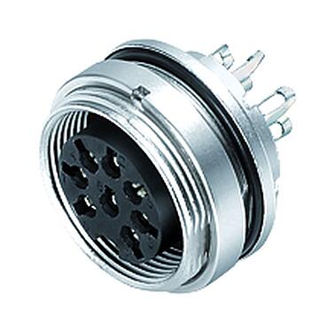 Ábrák M16 panelre szerelhető foglalat, : 8 (08-a), árnyékolatlan, kézi forrasztású, IP68, UL 2238, AISG konform, M18x0,75, hátsó panel felszerelés