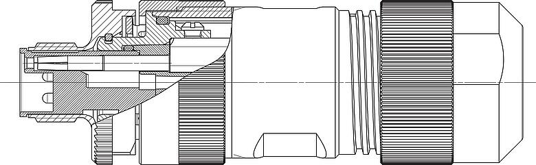 Schaaltekening M12 Kabelstekker, aantal polen: 4+FE, 8,0-13,0 mm, onafgeschermd, schroefklem, IP67, M12x1,0, UL 2237 in voorbereiding, met PE-aansluiting