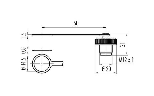 Mittakaavapiirustus Suojakorkki, IP67