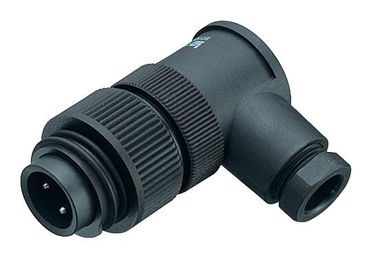 Illustration RD24 Male angled connector, Contacts: 6+PE, 6.0-8.0 mm, unshielded, crimping (Crimp contacts must be ordered separately), IP67, UL, ESTI+, VDE, PG 9