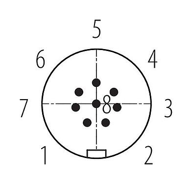 Polbild (Steckseite) Snap-In Kabelstecker, Polzahl: 8, 4,0-6,0 mm, ungeschirmt, löten, IP67