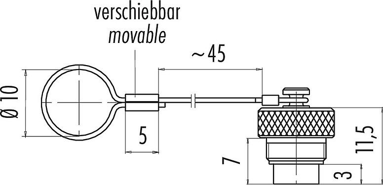Schaaltekening Beschermkap, IP67, voor kabeldoos