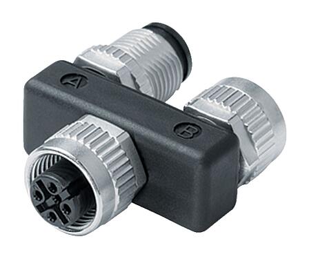 Abbildung M12 Zweifachverteiler, Y-Verteiler, Stecker - 2 Dosen, Polzahl: 5, ungeschirmt, steckbar, IP68, UL 2238