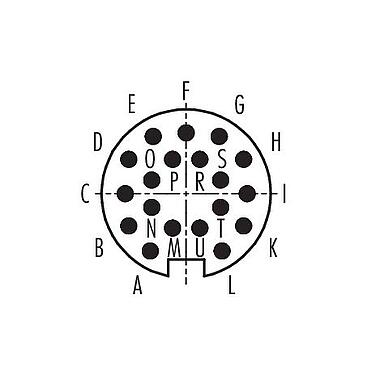 Polbild (Steckseite) Bajonett Kabelstecker, Polzahl: 19, 3,0-6,0 mm, ungeschirmt, löten, IP40
