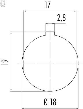 安装说明 M16 孔头法兰座, 极数: 14 (14-b), 非屏蔽, THT, IP40, M18x0,75, 後壁安裝