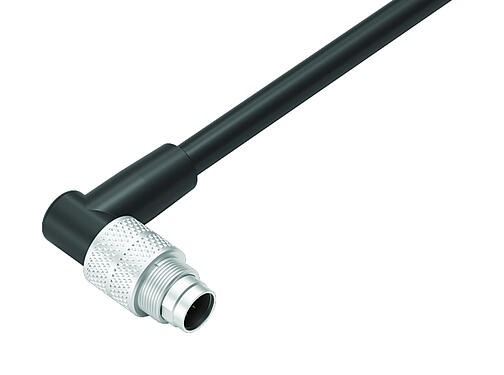 Illustration 79 1461 272 08 - M9 Male angled connector, Contacts: 8, unshielded, moulded on the cable, IP67, PUR, black, 8 x 0.14 mm², 2 m