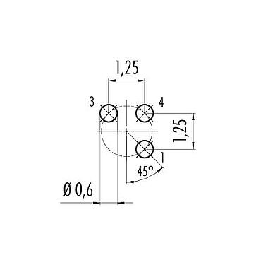 Geleiderconfiguratie M5 Female panel mount connector, aantal polen: 3, onafgeschermd, THT, IP67, M5x0,5, Achterwandmontage