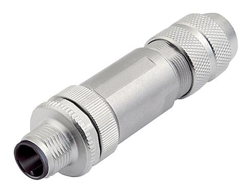 插圖 M12 直頭針頭電纜連接器, : 8, 8.0-9.0mm, 可接遮罩, 螺釘接線, IP67, UL 2238, 虹膜彈簧