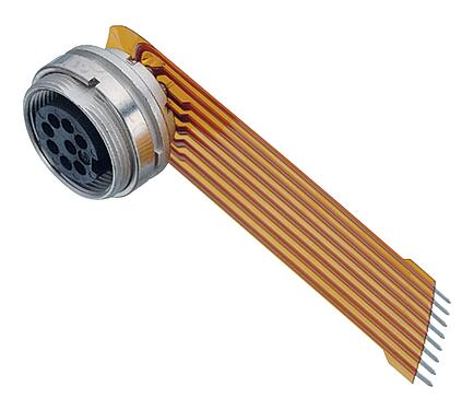 Illustration M16 Female panel mount connector, Contacts: 7 (07-a), unshielded, THT, IP40, M18x0,75, Rear mounting