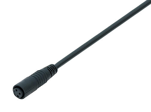 插图 79 3410 05 03 - Snap-in 快插 直头孔头电缆连接器, 极数: 3, 非屏蔽, PVC, 黑色, 3x0.14mm²