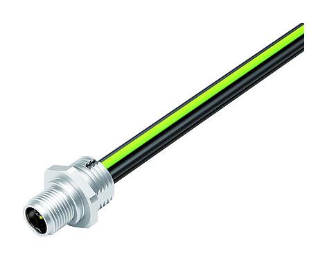 Illustrazione M12 Connettore maschio a flangia, Numero poli: 4+PE, non schermato, fili singoli, IP68, M16x1,5, Montaggio anteriore, UL 2237 in preparazione