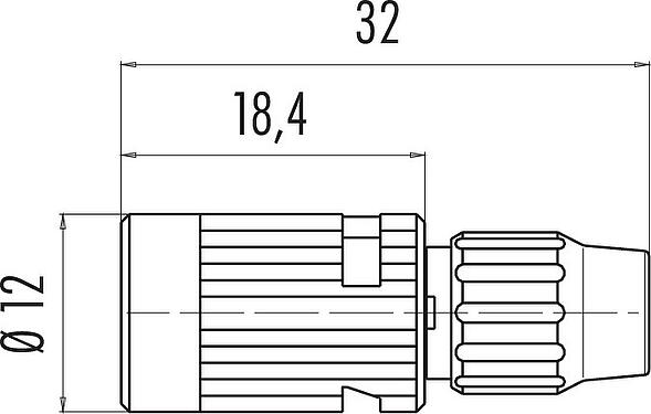 Mittakaavapiirustus Pistin Kaapelirasia, Napojen määrä: 7, 3,0-4,0 mm, suojaamaton, juotos, IP40