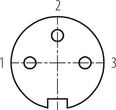 Contactconfiguratie (Insteekbereik) Bajonet Female haakse connector, aantal polen: 3, 4,0-6,0 mm, onafgeschermd, soldeer, IP40