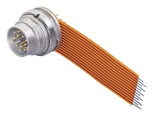 Illustratie M16 Male panel mount connector, aantal polen: 12 (12-a), onafgeschermd, THT, IP40, M18x0,75, Achterwandmontage