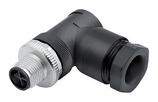 M12 オスアングルコネクタ, 極数: 3+PE, 8.0-10.0mm, 非シールド, ねじ圧着, IP67, UL 2238, VDE