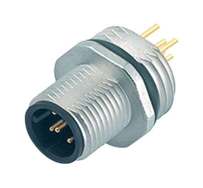 일러스트 M12 메일 패널 마운트 커넥터, 콘택트 렌즈: 5, 차폐되지 않음, THT, IP68, UL 2238, PG 9, 전면 마운팅